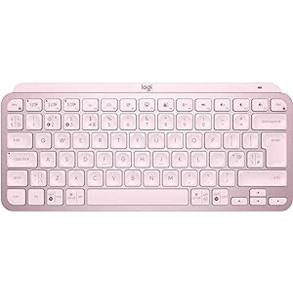 LOGITECH MX Keys Mini Minimalist Wireless Backlit Keyboard, Compact, Bluetooth, Backlight, USB-C, Savietojams ar Apple macOS, iOS, Windows, Linux, Android, Metal, Rozā