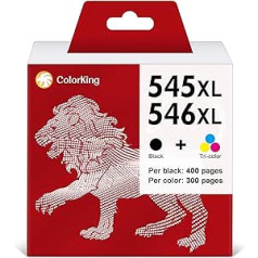 ColorKing PG-545 CL-546 XL PG-545XL CL-546XL Ersatz für Canon Druckerpatronen 545 546 Multipack for Canon PIXMA TS3350 TS3450 MX495 TS3451 TS3351 TR4055MG TR405501 (Schwarz, Farbe)