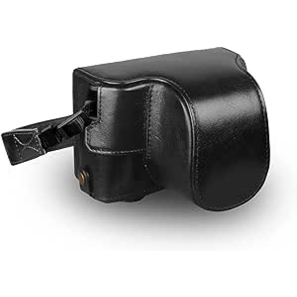 MegaGear MG1979 Ever Ready Real Leather Camera Case with Strap Compatible with Fujifilm X Series X-E4 Black