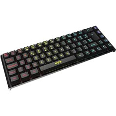 Energy Sistem spēļu tastatūra ESG K4 kompaktās bezvadu spēļu tastatūras (69 taustiņi, bezvadu, RGB, noņemams kabelis, membrāna) — melns