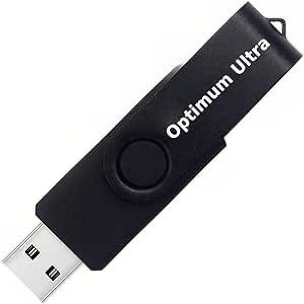 Optimum Ultra 32 GB USB zibatmiņa, 32 GB zibatmiņas disks, zibatmiņas disks Memory Stick Jump Drive, grozāms pildspalvas disks un LED-Licht für Lagerung und Backup (Schwarz)