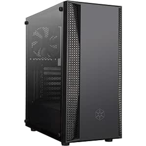 SilverStone tehnoloģija SST-FAB1B-G FARA Tower ATX spēļu datora korpuss, elegants gaisa padeves dizains, rūdīta stikla sānu panelis SST-FAB1-G