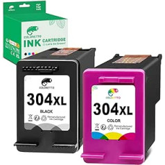 COLORETTO 304XL tintes kasetne, kas paredzēta HP 304XL, AMP 100 120 125 130 DeskJet 2600 2620 2621 3700 3764 Envy 5010 5030 5058 (1 Remantridge 1 Colors)