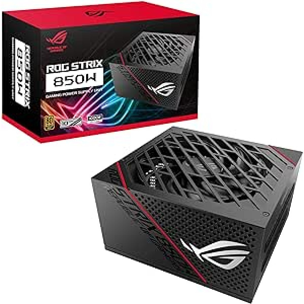 ASUS ROG Strix 850G Power Supply (850 Watt, 80 Plus Gold, 0dB Cooling) Black