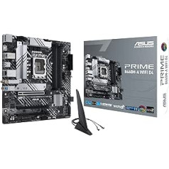 ASUS Prime B660M-A WiFi D4 žaidimų pagrindinės plokštės lizdas Intel LGA 1700 (Intel B660, mATX, DDR4 atmintis, PCIe 4.0, 2x M.2, WiFi 6, Aura Sync)