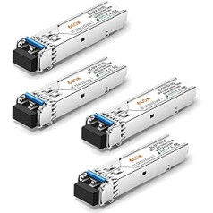 6COMGIGA 1.25G SFP raiduztvērējs 1000BASE-LX modulis 1310nm SMF līdz 10km Savietojams ar Cisco GLC-LH-SMD, Ubiquiti, Netgear, D-Link, Supermicro, Microtics [4 iepakojumi]