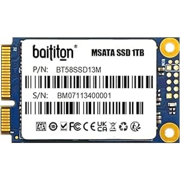 BAITITON 1TB MSATA iekšējais SSD cietvielu disks, liela ātruma datu pārsūtīšana