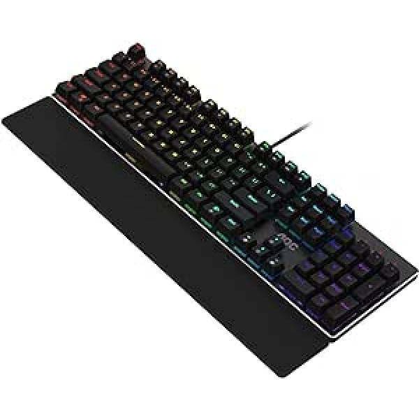 Spēļu tastatūra AOC GK500 — franču valodas izkārtojums — RGB apgaismojums — pret spoku veidošanās — AOC G-Tools programmatūra — N-taustiņa apgāšanās