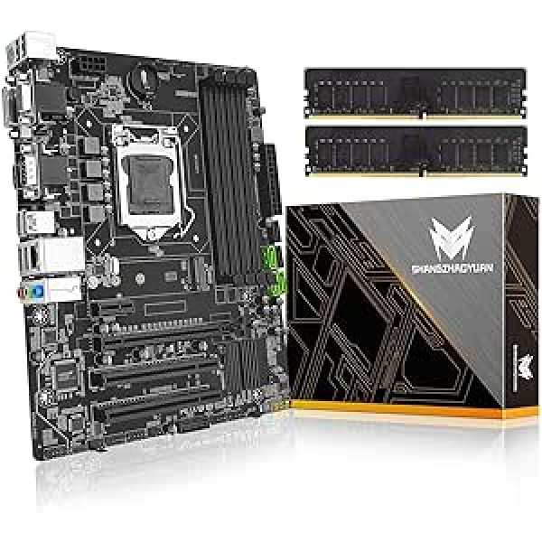 SHANGZHAOYUAN B85M PRO LGA 1150 2*8GB 1600MHz DDR3 RAM Motherboard Support Intel Core i7 i5 i3/Pentium/Celeron 4th Gen PCIe 3.0, NVME M.2, SATA 6Gbps, Gigabit LAN