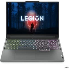 Lenovo Legion Slim 5 spēļu klēpjdators, 16 collu WUXGA displejs, 144 Hz, AMD Ryzen 5 7640HS, 16 GB RAM, 1 TB SSD, NVIDIA GeForce RTX 4050, Win11 Home, QWERTZ, pelēks, 3 mēneši Premium Care