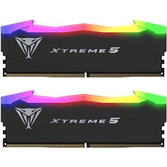 Patriot Viper Xtreme 5 RGB DDR5 RAM 32GB (2 x 16GB) 8000MT/s CL38 UDIMM staliniams kompiuteriams skirtos žaidimų atminties rinkinys – PVXR532G80C38K