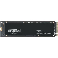 Crucial T705 CT4000T705SSD3 PCIe Gen5 NVMe M.2 vidinis kietojo kūno diskas, 4 TB SSD (2024), iki 14 100 MB/s, Microsoft DirectStorage, PCIe 3.0 ir 4.0 suderinamas atgal