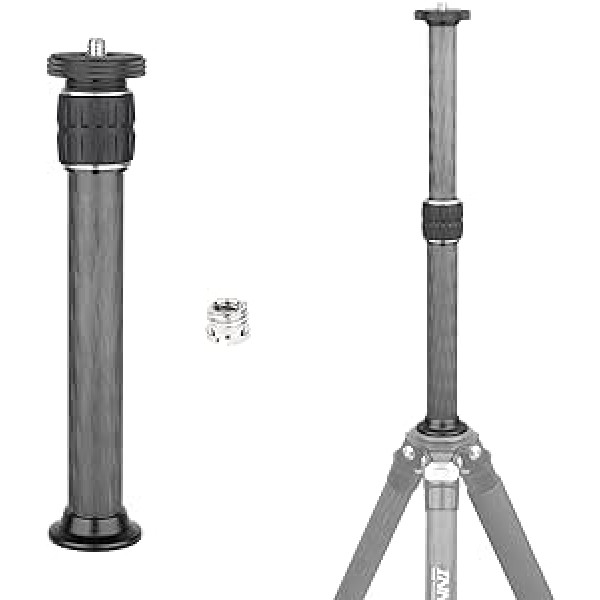 ER252C Universāls 10 slāņu oglekļa šķiedras statīva centra kolonnas pagarinājuma staba pagarinātājs, divu gabalu centra kolonnas pagarinājuma stabs statīva monopoda DSLR kamerai 25,6 mm caurule