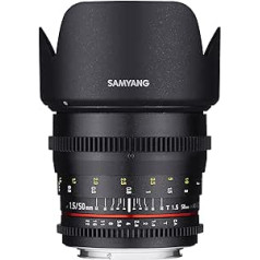 Samyang 50/1.5 objektīvs video DSLR Nikon F manuālā fokusa video objektīvs 0.8 Gear Gear portreta objektīvs, melns