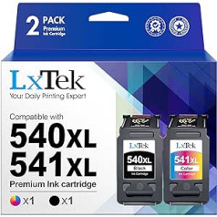 LxTek printera kasetne, kas atkārtoti ražota priekš Canon 540 541, 1 melna, 1 krāsa