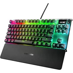 SteelSeries Apex Pro TKL mehāniskā spēļu tastatūra, mehāniskie taustiņi ar regulējamu darbību, OLED viedais displejs, angļu (QWERTY) kompaktais izkārtojums (TKL)