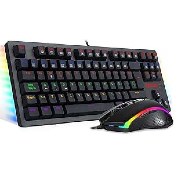 Redragon S113 Combo de Teclado Gaming un Ratón Juegos Mecanico LED Teclado Arcoíris un Ratón RGB 4200 DPI personālajam datoram ar Windows QWERTY Español