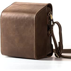 HelloHelio Vintage Camera Case Bag for Polaroid Onestep+/Now+ Bluetooth Connected Instant Camera (Brown Case)