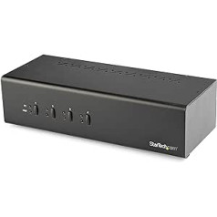 StarTech.com 4 Port DVI KVM Switch mit USB 3.0 Hub - Dual Monitor KVM Umschalter - TAA konform - 1920 X 1200 digitale Auflösung