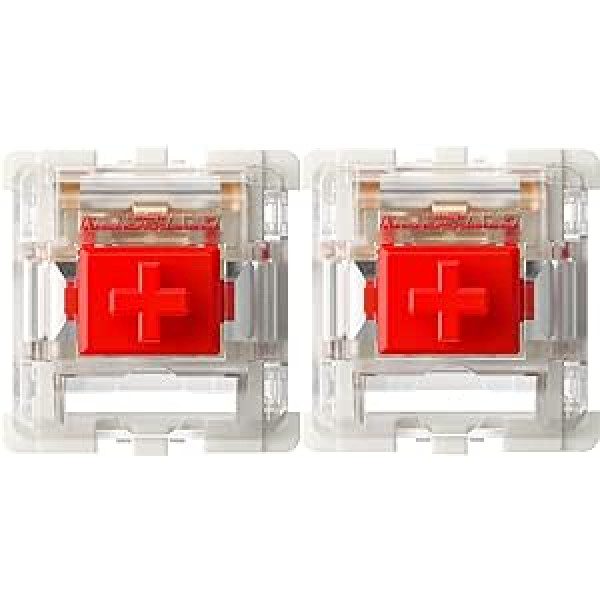 kutethy Gateron G Red Pro slēdži, iepriekš ieeļļoti 3 kontaktu RGB SMD Linear mehāniskai spēļu tastatūrai (72 pakojumā, sarkana)