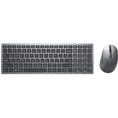 Dell KM7120W belaidė daugialypės terpės klaviatūros ir pelės rinkinys, JK (QWERTY), juodas