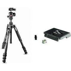 Manfrotto Befree Advanced Tripod with Quick Release, Travel Tripod with Ball Head & 200PL, Quick Release Plate with 1/4 Inch Screw, Compatible with DSLR, Mirrorless, Multicoloured