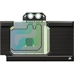 Corsair Hydro X Series XG7 RGB 4080 Strix/TUF GPU ūdens bloks — ASUS® ROG Strix un TUF Gaming GeForce RTX™ 4080 — niķelēts varš — komplektā ir aizmugurējā plāksne un 5 V ARGB adaptera kabelis — melns