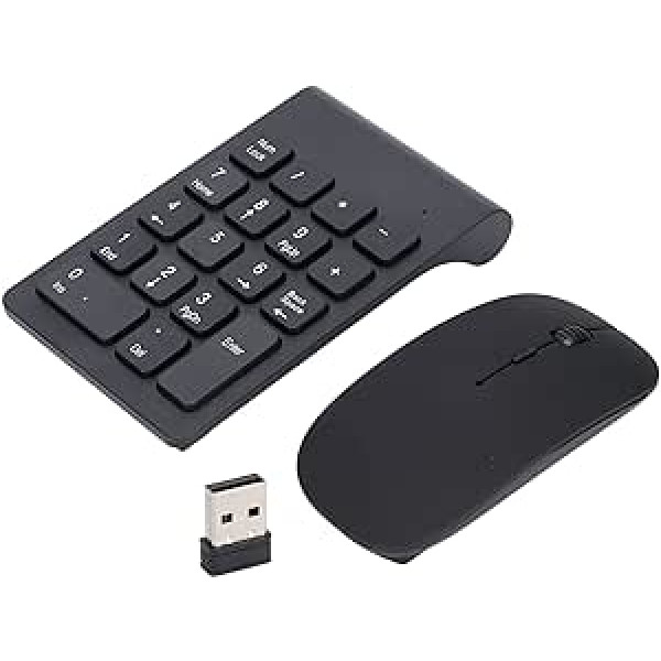 Uzlādējams bezvadu ciparu tastatūra un pele, bezvadu ciparu tastatūra un pele, 2,4 GHz portatīvas, īpaši plānas USB ciparu tastatūras un peles kombinācija Windows klēpjdatoriem