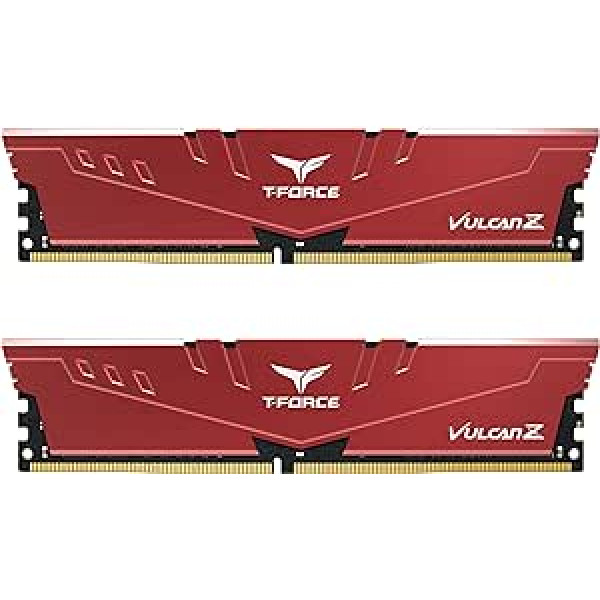 TEAMGROUP T-Force Vulcan Z DDR4 32GB Kit (2x16GB) 3600MHz (PC4 28800) CL18 Desktop Memory RAM TLZRD432G3600HC18JDC01 - Red