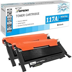 TOPRINT [Ar mikroshēmu 117A W2070A saderīgām tonera kasetnēm 2 melnas 1000 lapas HP Color Laser 150 150a 150w 150nw MFP 178 178nw 178nwg 179 1799fnw 1799fnw printeris