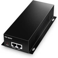 Gigabit PoE+ inžektors, 90 W 802.3af/at/bt 1000 Mbit/s, Plug & Play, metāls, kas paredzēts uzstādīšanai galddatorā/sienā, attālums līdz 100 metriem (328 ft.)