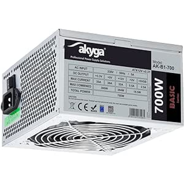 Akyga PSU (Power supply unit) with Quiet Fan, Grey, 120 mm grey grey