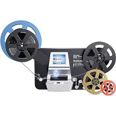 Super 8 Film Scanner, Converts Film to Digital Video (3 Inches, 5 Inches, 7 Inches and 9 Inches Super 8/8 mm Film Rolls) MovieMaker/Film Digitizer, Super 8 Digitizing, with 32 GB Memory Card and 2.4