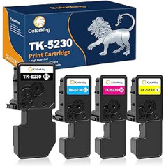 ColorKing TK5230 toneris saderīgs ar Kyocera TK 5230 Kyocera ECOSYS M5521CDW tonera nomaiņa ECOSYS P5021cdn P5021cdw M5521cdn M5521cdw printerim (melns ciāna dzeltens dzeltens).