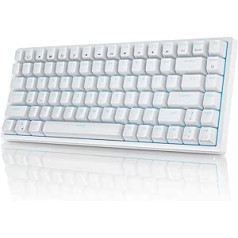 RK ROYAL KLUDGE RK84 zils aizmugurgaismojums, 75% BT5.0/2.4G/USB-C karstās maiņas mehāniskā tastatūra, 84 taustiņu bezslēgtu TKL mehāniskā tastatūra ar noņemamu rāmi, brūns slēdzis