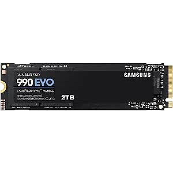 Samsung 990 EVO 2TB PCIe® 4.0 x4 / 5.0 x2, NVMe2.0 (up to 5000MB/s) NVMe M.2 (2280) Internal Solid State Drive (SSD) (MZ-V9E2T0BW)