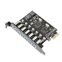 Cablecc 7 prievadai PCI-E į USB 3.0 HUB PCI Express išplėtimo plokštės adapteris 5Gbps pagrindinei plokštei