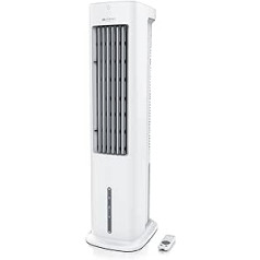 Brandson Mobile Air Cooler with water cooling, 55 W with 5 L water tank, air conditioner humidifier fan floor fan tower fan, quiet, 3 speeds, timer, evaporative cooler