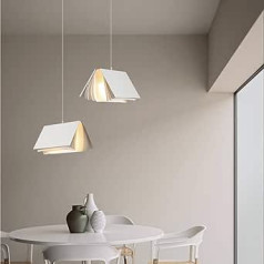 E27 Pendant Lamp White Dining Room Dining Table Lamp Pendant Light Modern Book Design Creative Reading Light Bedroom Bed Side Living Room Kitchen Cafe Bar Children's Room Chandelier Decoration