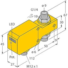 6870639-FCI-D10A4P-LIX-H1141/A, Strömungsüberwachung Inline-Sensor