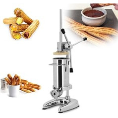 FLEAGE Commercial Spanish Churro Maker 2/3L Manual Churro Filler Latin Fruit Churro Jam Filling Machine with Two Types of Filling Nozzles for Kitchen Restaurant 2L