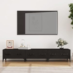 FIRBNUS TV skapis Melns 150 x 34,5 x 30 cm Koka materiāls TV skapis TV Lowboard Koka kumode Koka TV bufete Industriālais TV Lowboard Koka Industriālās Mēbeles Televizora skapis