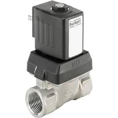 Bürkert 221758 2/2-Wege-Magnetventil für Flüssigkeiten 24 V/DC Anschluss G 3/8 Muffe kv-Wert 31,67 l/min Betriebsdruck (