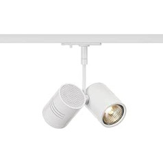 SLV BIMA | LED Strahler 1-Phasen, Dreh- und schwenkbarer Schienen-Strahler, Deckenstrahler, Deckenleuchte, Schienensystem, Innenleuchte | 2xGU10, t.sk. 1 fāzes adapteris