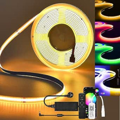 WiFi 10 m COB RGB LED sloksne Fairy Lights 576 LED/M 5760 LED 24 V aptumšojama kaļama LED gaisma ar inteliģentu tālvadības pulti, joslas gaismas josla darbojas ar Google Home Assistant/Alexa