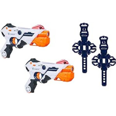 Nerf Laser Ops AlphaPoint rinkinys iš 2 LaserTag Blasters su šviesos ir garso efektais, vaikiškas žaislas su nemokamu pristatymu Greito įkrovimo mygtukas infraraudonųjų spindulių kadrams taip pat suaugusiems