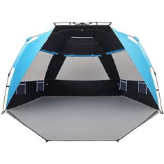 Easthills Outdoors Instant Shader Dark Shelter Pop Up pludmales telts, saules aizsardzība ar UPF 50+ UV aizsardzību bērniem un ģimenei, Pacific Blue