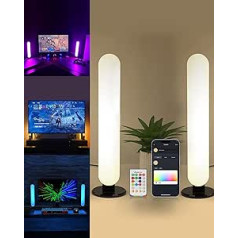 ALANTOP viedās galda lampas 2 komplekts ar WiFi lietotņu vadību, savietojams ar Alexa un Google Adjustable White and RGB Colors Music Sync USB naktslampa, kas ir lieliski piemērota guļamistabai, spēlēm, istabas apgaismojumam