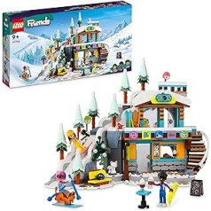 LEGO Friends slidinėjimo trasos ir kavinės žiemos rinkinys su Liann Aron ir Zac mini lėlėmis ir Fox Animal figūrėle, žaislas mergaitėms, berniukams ir vaikams, Creative 41756