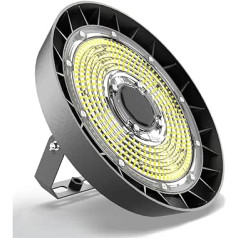 LED iekštelpu prožektors 150 W vēsi balts 5000 K 24000 lm 90° staru leņķis UFO Highbay industriālā lampa IP65 iekštelpu apgaismojums komerciālai noliktavai/darbnīcai/garāžas apgaismojumam